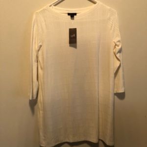 J.Jill Cream Long Top 1/2 Length Sleeve P/XS